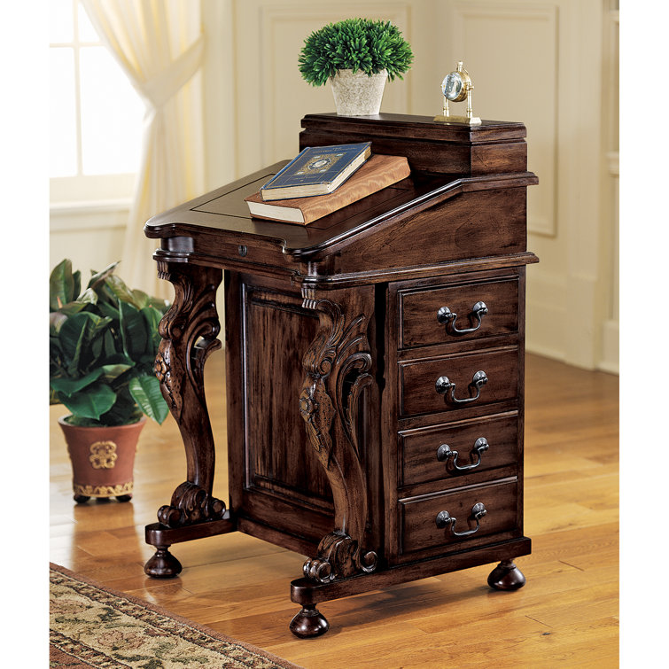 Fleur De Lis Living Marquis Solid Wood Secretary Desk with Hutch & Reviews Wayfair